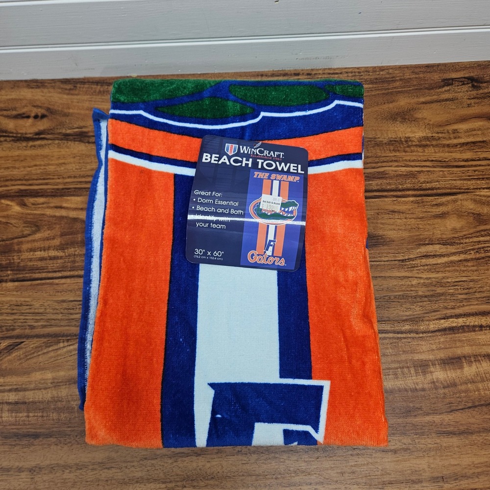 WinCraft Florida Gators The Swamp Beach Towel 30x60 Cotton Blue Orange NWT